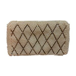 Vintage Beaded Wallet – Made in Japan – Pearl Clutch – Diamond Pattern 1950s/60s